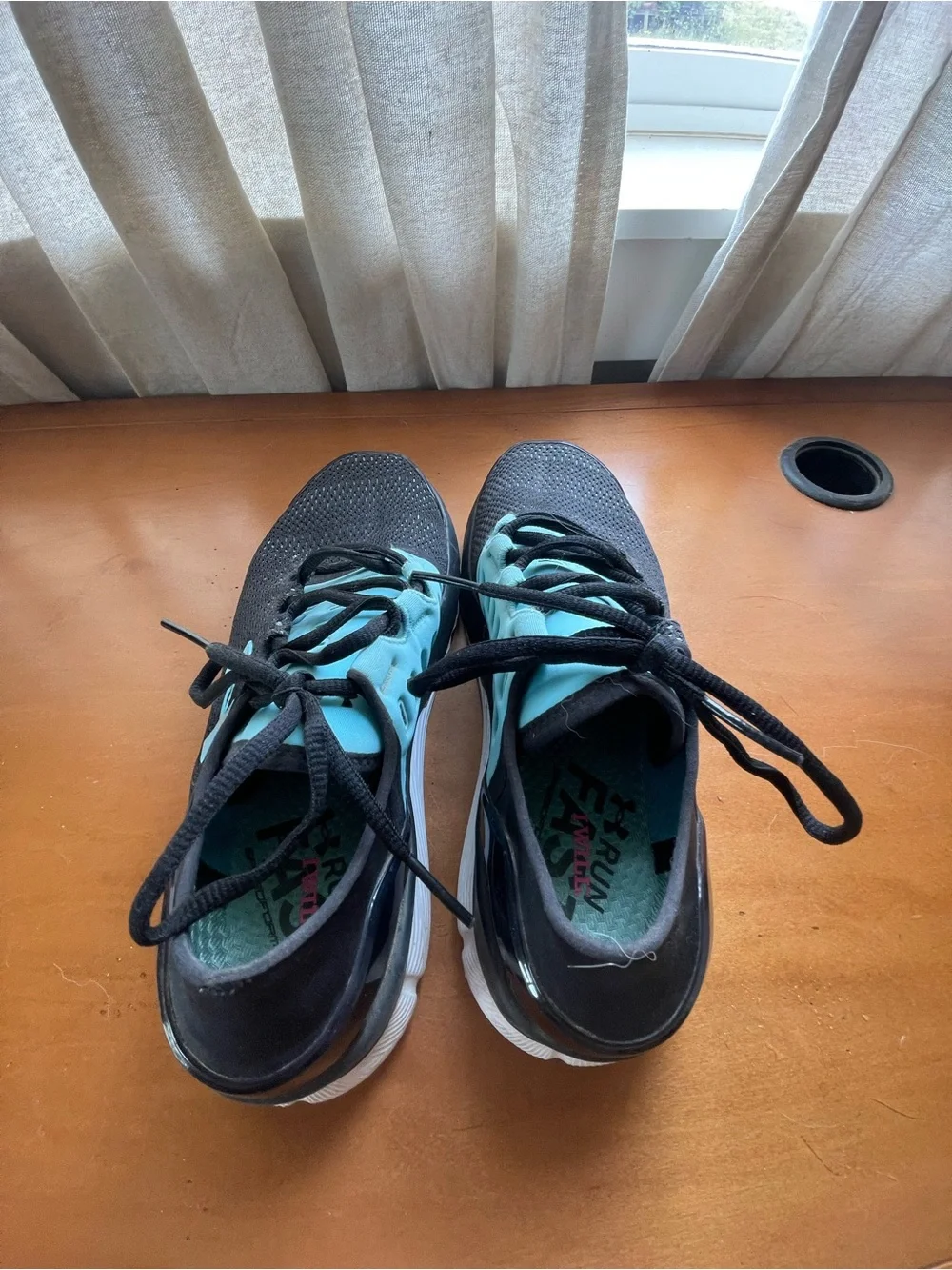 Under Armour Black & Teal Athletic Sneakers